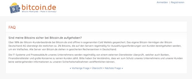 Bitcoin.de FAQ Sicherheit