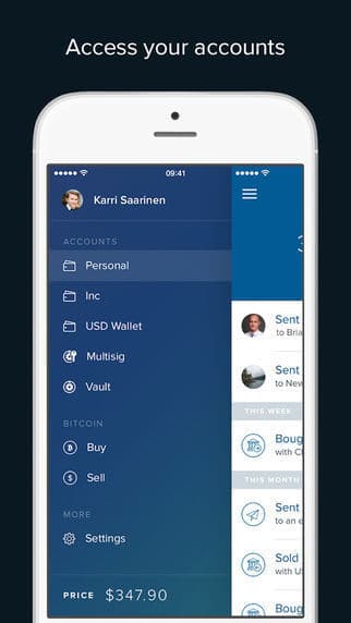 Coinbase iOS App Wallet für Bitcoin, Ether und Litecoin