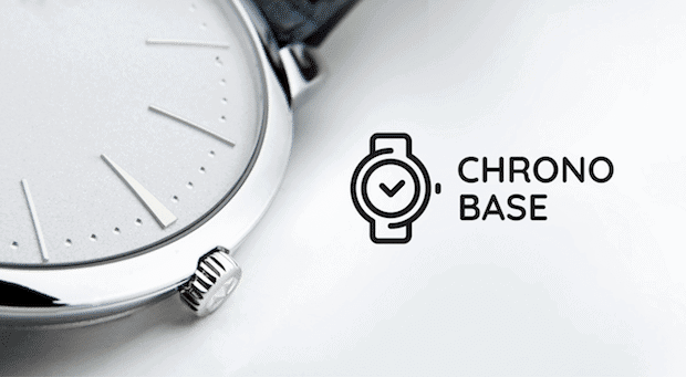 ChronoBase Logo mit Ausschnitt einer Uhr