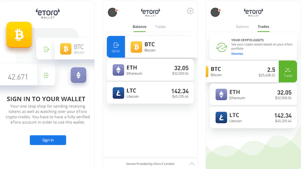 eToro Wallet auf iOS Smartphone
