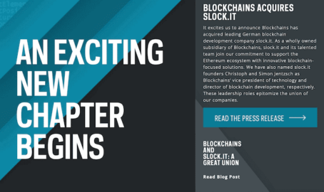 Blockchains LLC übernimmt Slock.it @BlockchainsLLC