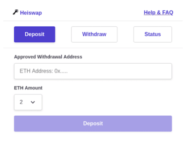 Heiswap - anonyme Ethereum Zahlungen