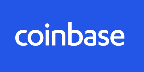 Coinbase Logo weiß auf Blau