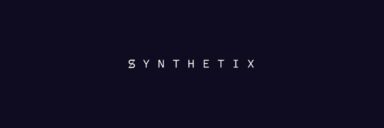 Synthetix Logo vor blauem Hintergrund