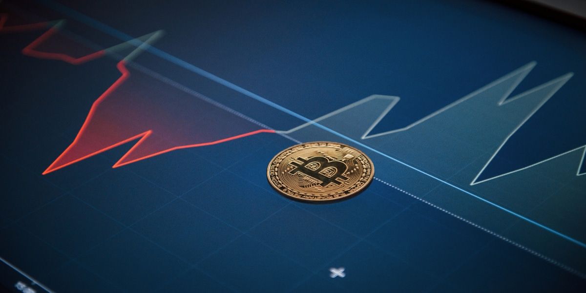 Bitcoin-Münze und ein Graph