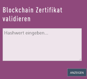 Certivation GmbH Blockchain-Zertifikat