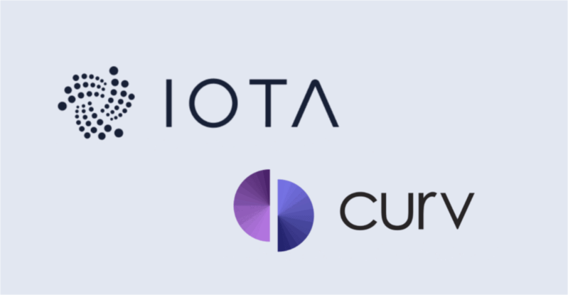 IOTA Logo und Curv Logo auf hellem Untergrund