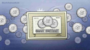 Smart Contract Illustration als physisches Vertragsdokument