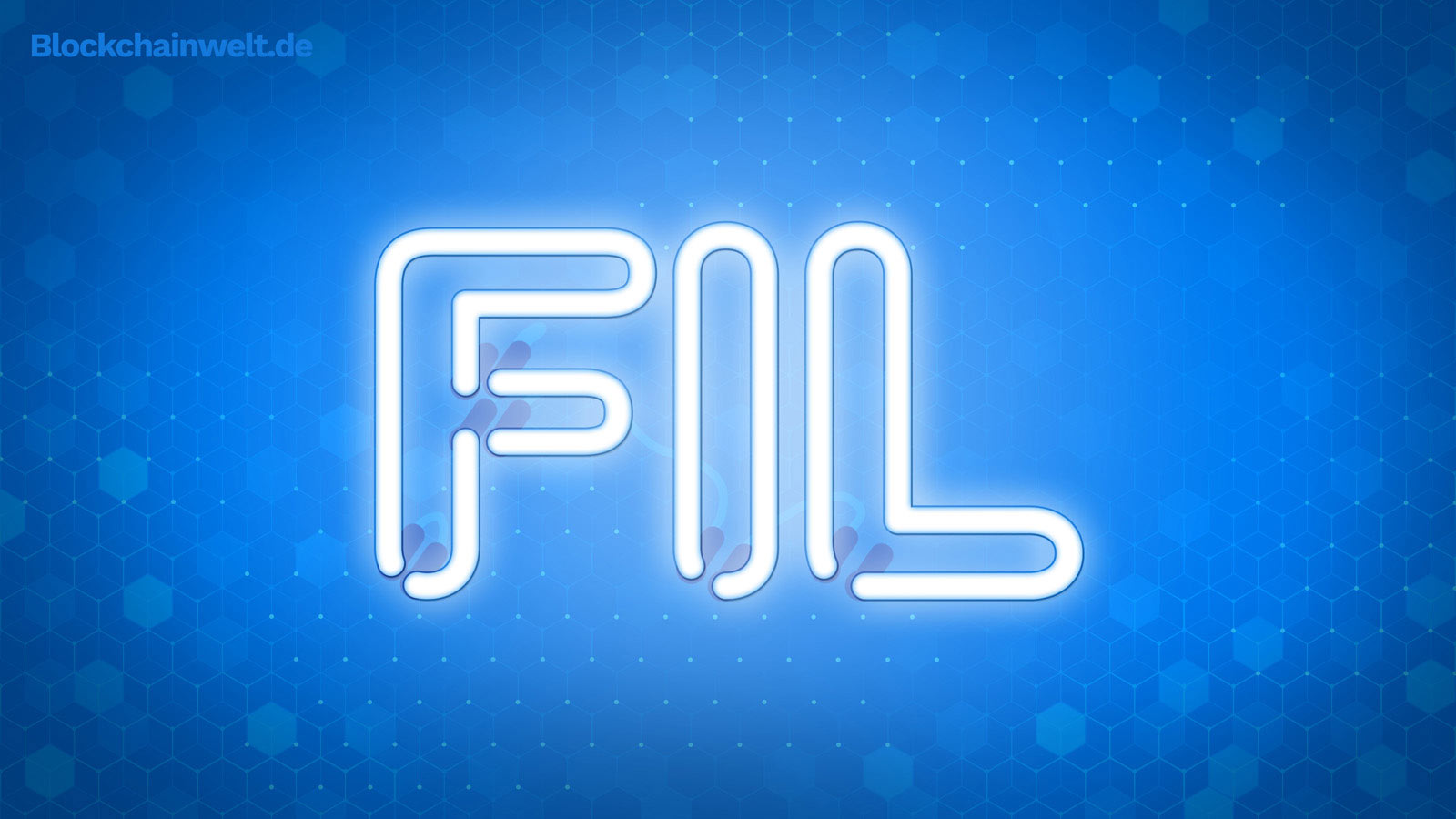 Filecoin (FIL) Schriftzug als Illustration in Form von Neonröhren