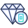 Tetha Logo auf Diamant Illustration