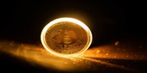 goldene Bitcoinmünze