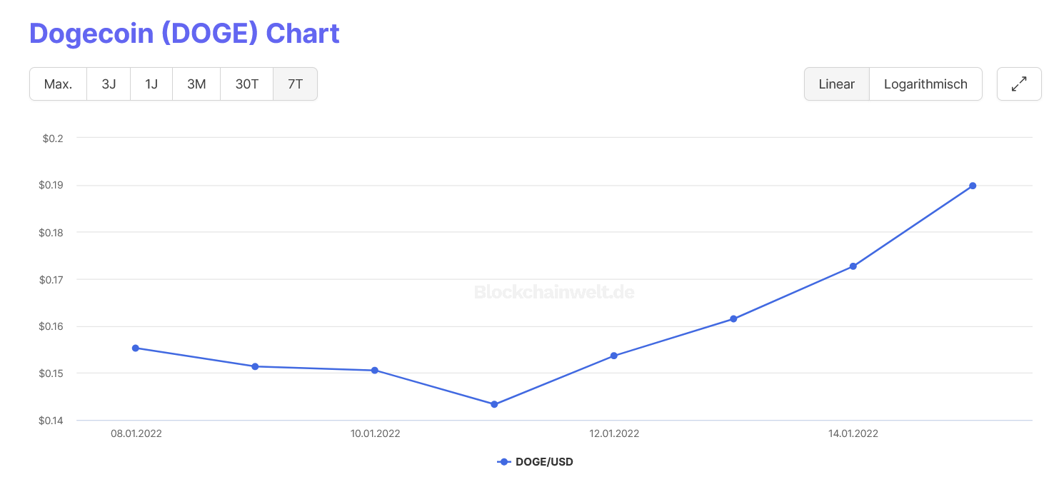 DOGE Kurs Januar 2022