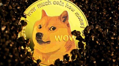 Dogecoin offizielles Logo als Münze
