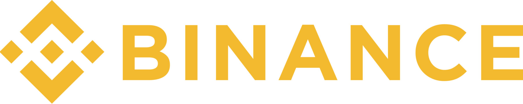 binance logo Gelb auf weißen Hintergrund