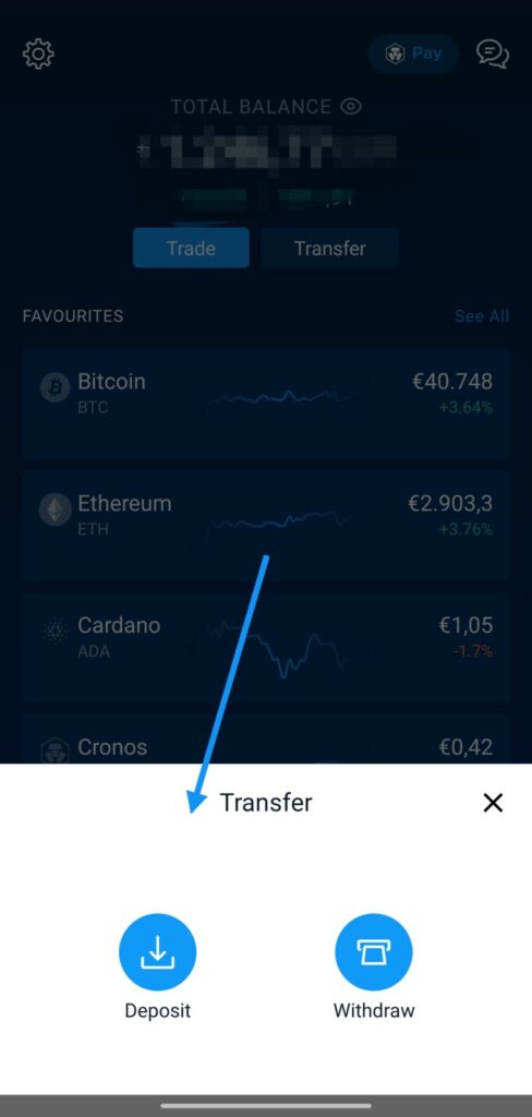 Crypto.com Geld einzahlen