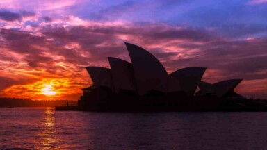 Opernhaus in Sydney bei Sonnenuntergang