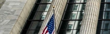 Wall Stree US-amerikanische Flagge Ausschnitt