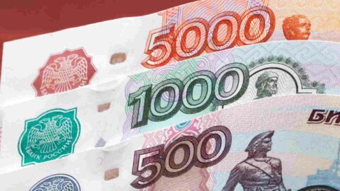 Rubel Geldscheine bunt unterschiedliche