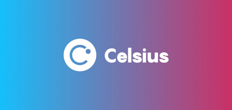 Celsius Network Logo auf buntem Hintergrund