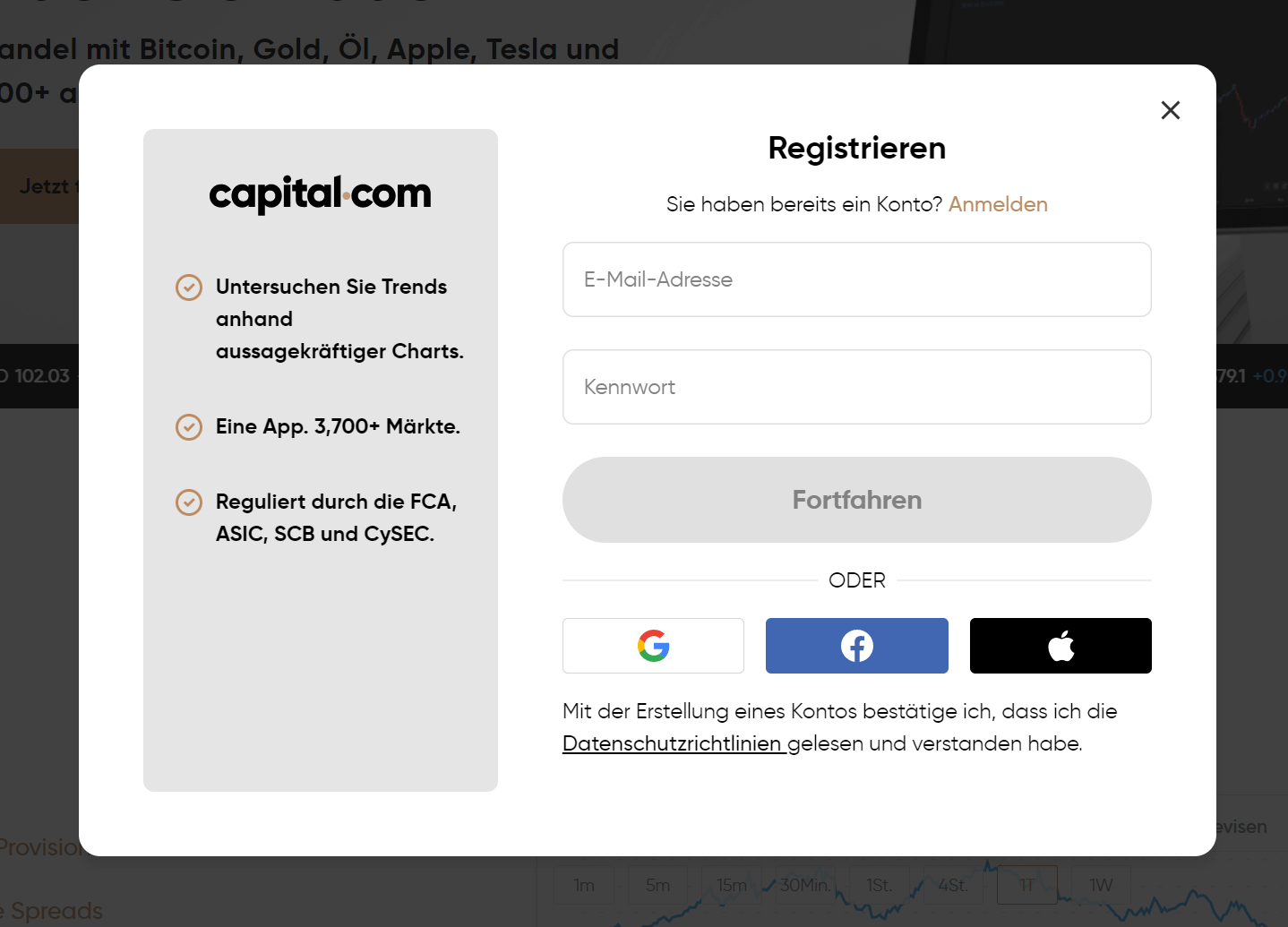 Capital.com Konto erstellen