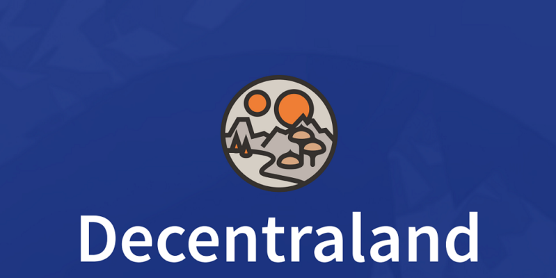 decentraland logo auf blauem hintergrund