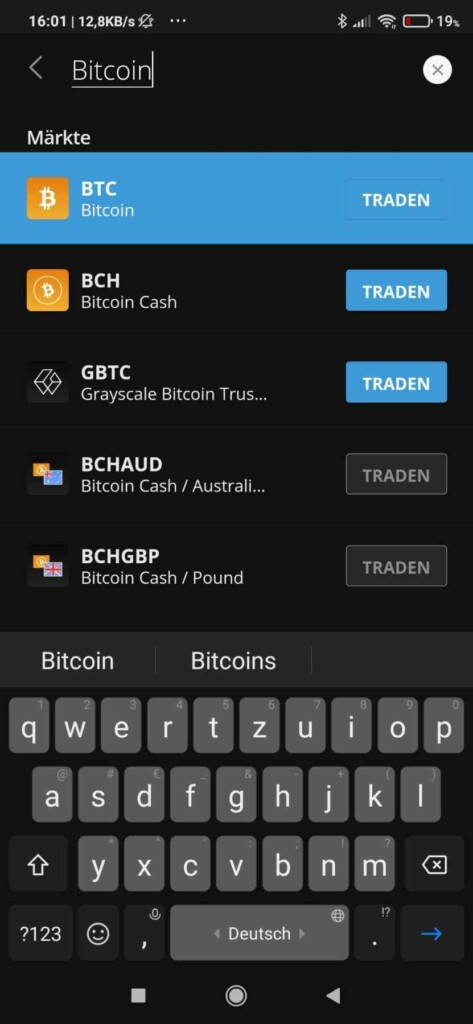 eToro App Bitcoin Traden