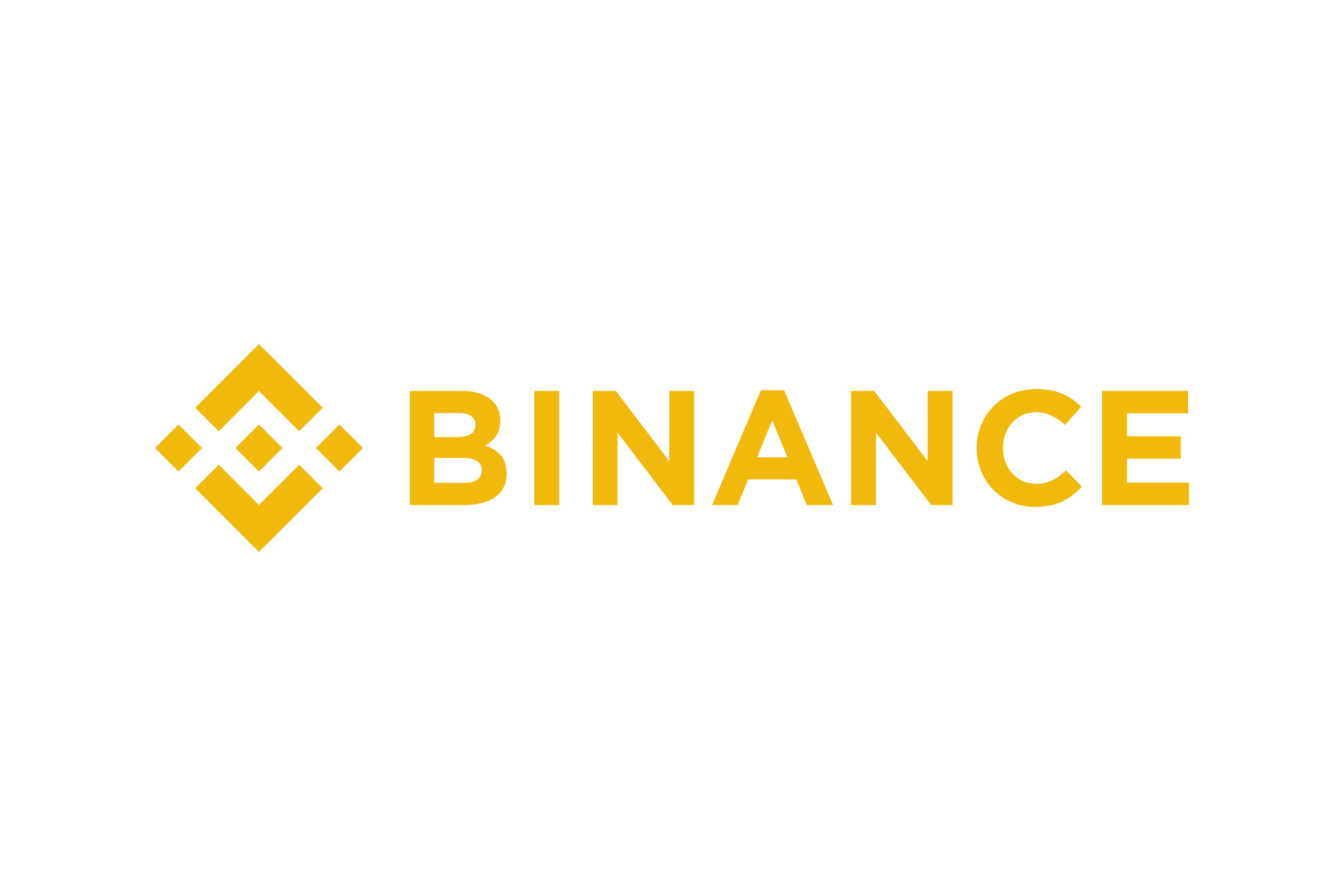 Binance Logo Geld auf weißen Hintergrund