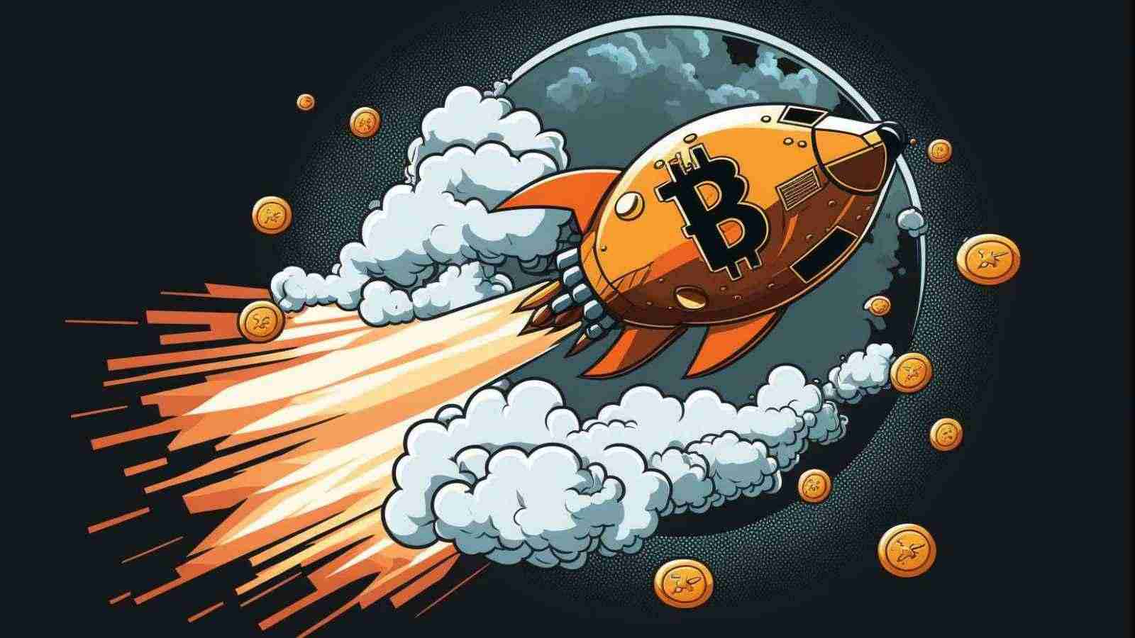 Bitcoin Rakete zum Mond