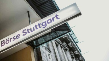 Börse Stuttgart Schild Gebäude