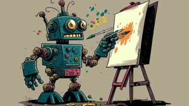 Roboter malt Bild NFT AI KI