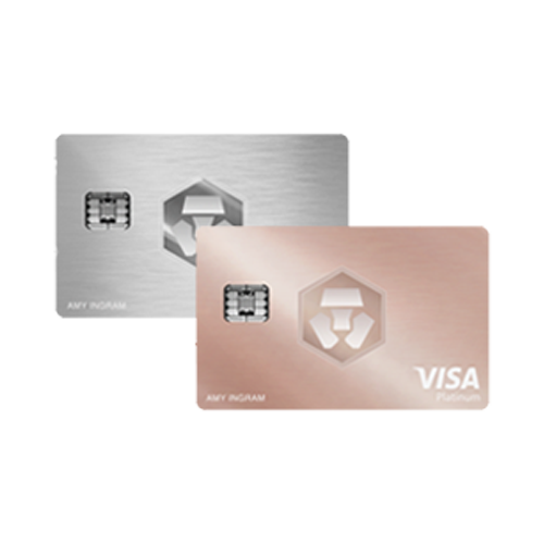 Kreditkarten frosted rose gold & Icy White von Crypto.com