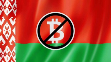 Belarus Flagge Bitcoin Logo Einschränkung