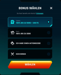 Ninlay Casino Bonus wählen