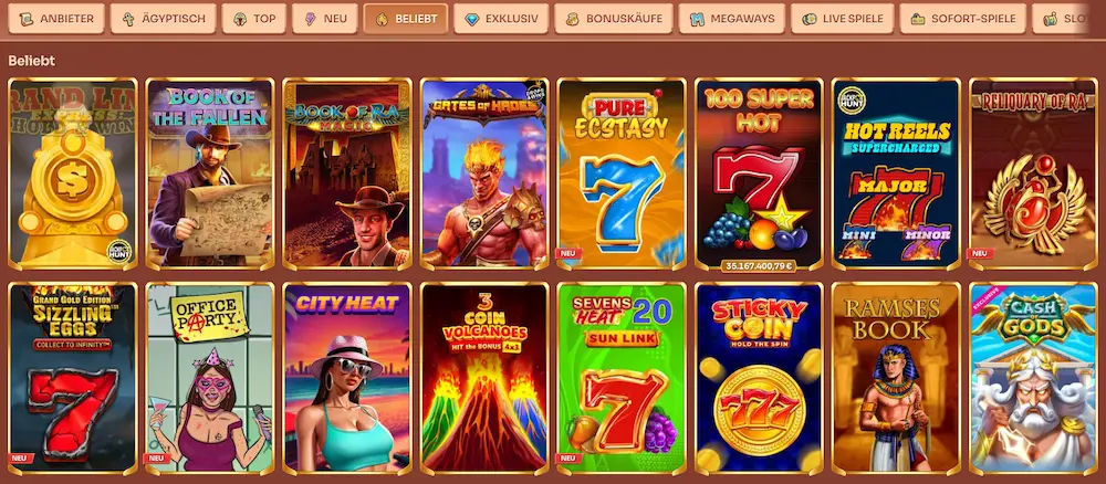 beliebeten spiele bei cleobetra
