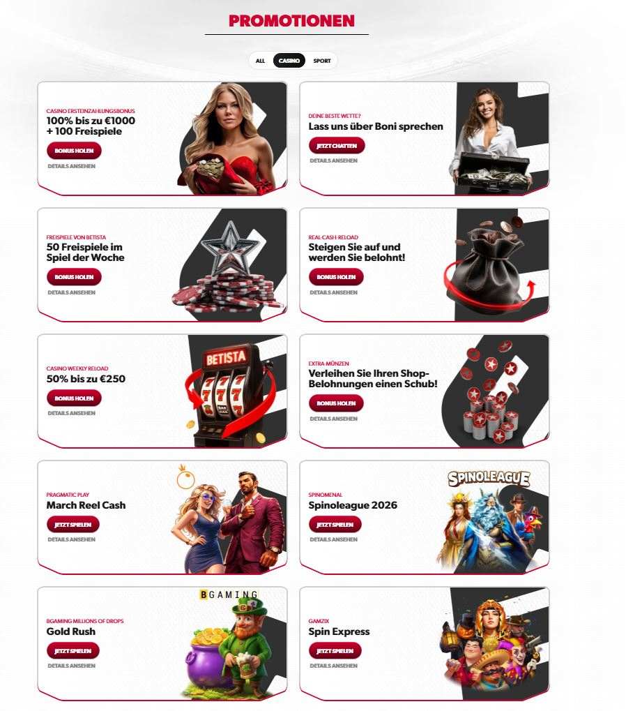 Betista Bonusangebot