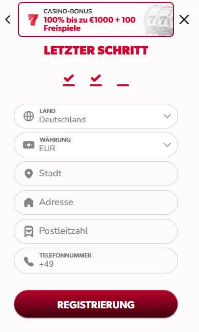 Betista Registrieren Schritt 5