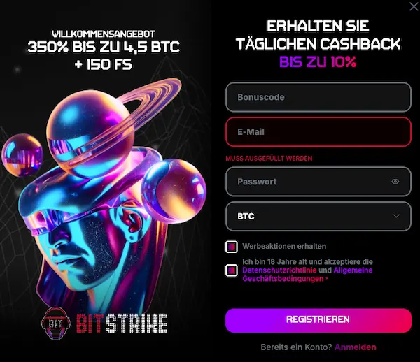 bitstrike casino anmeldung
