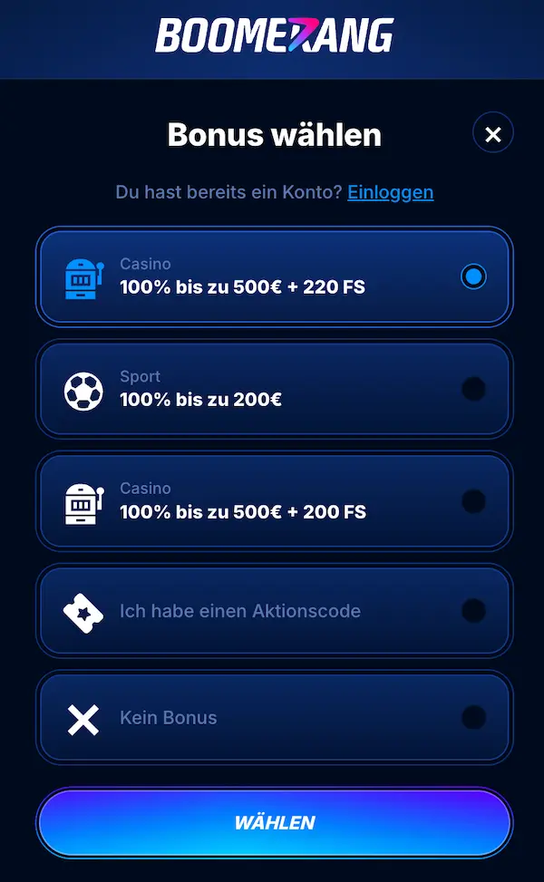 boomerang bet anmeldung 1