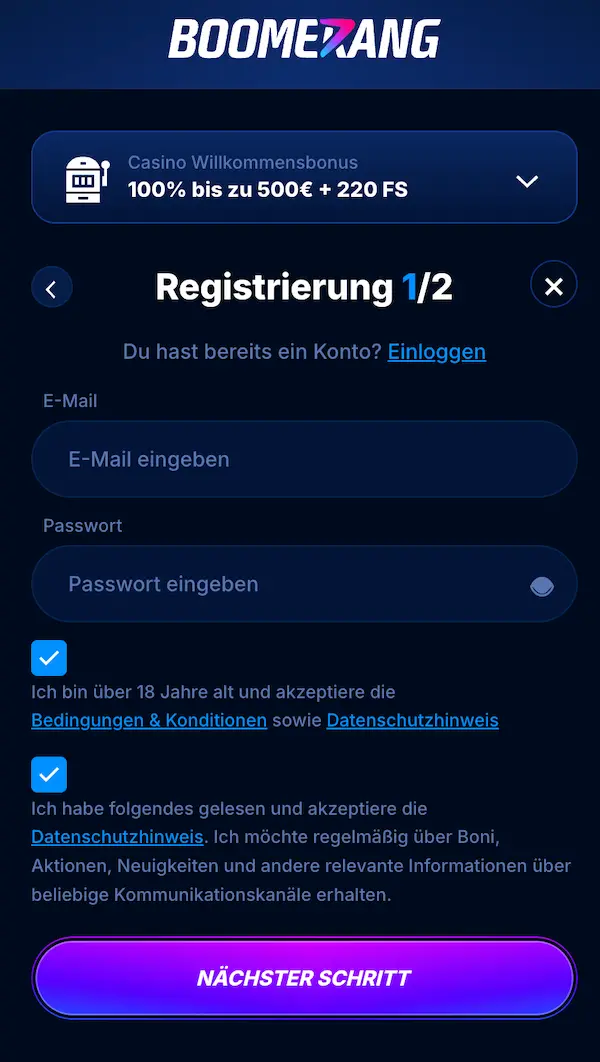 boomerang bet anmeldung 2