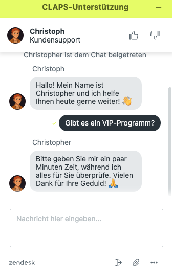 Claps Support Live Chat