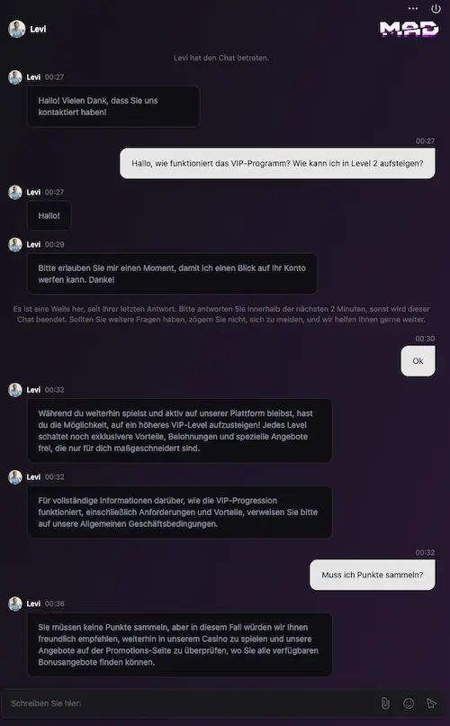 madcasino support