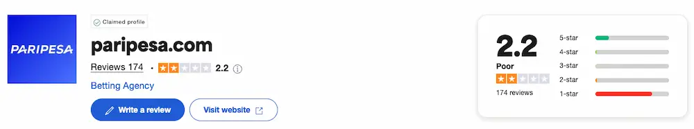 paripesa trustpilot
