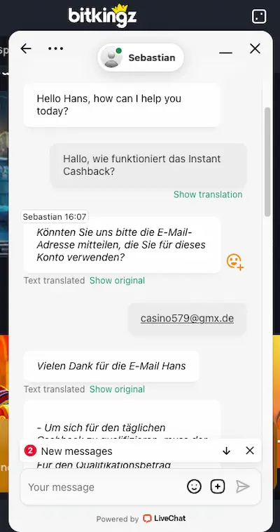 Bitkingz Live-Chat