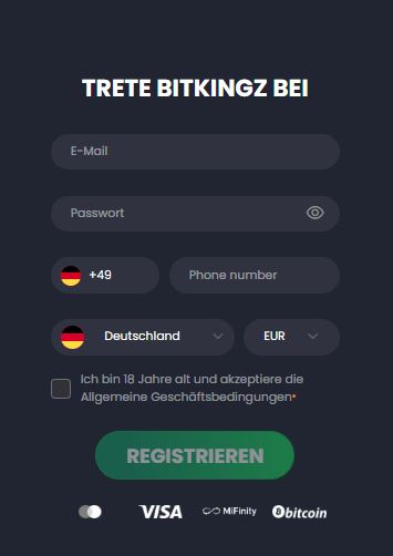 Bitkingz Registrieren Schritt 1