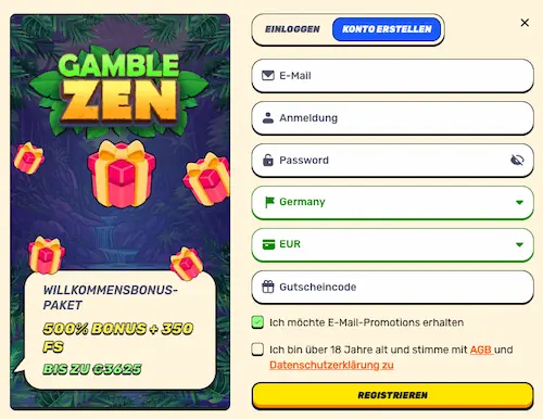 gamblezen anmeldung