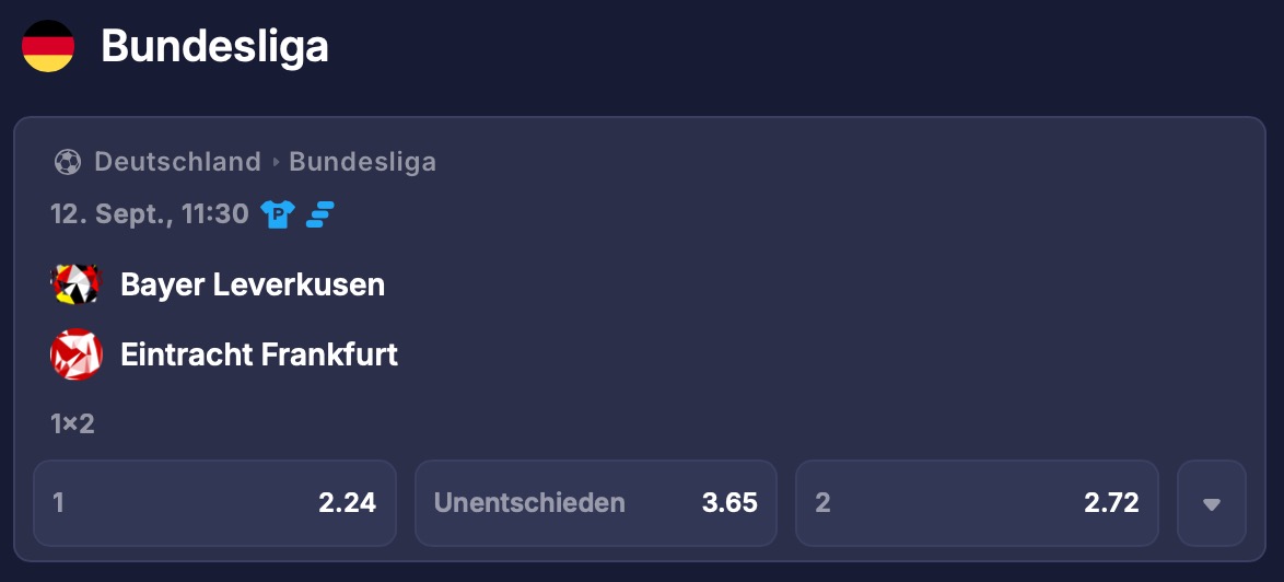Beispiel Siegwette Bundesligaspiel