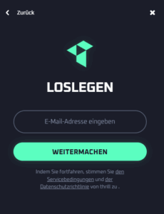 thrill registrierung