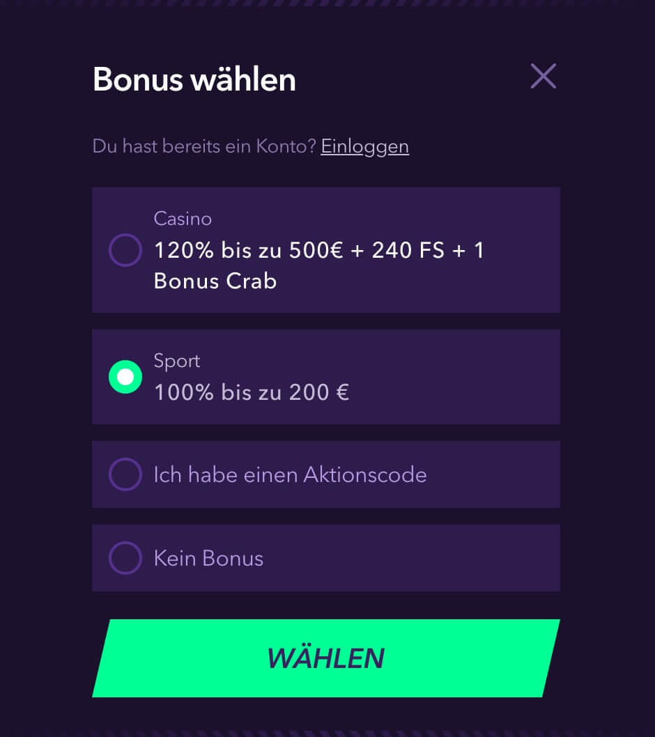 Sportwettenbonus waehlen NaoBet