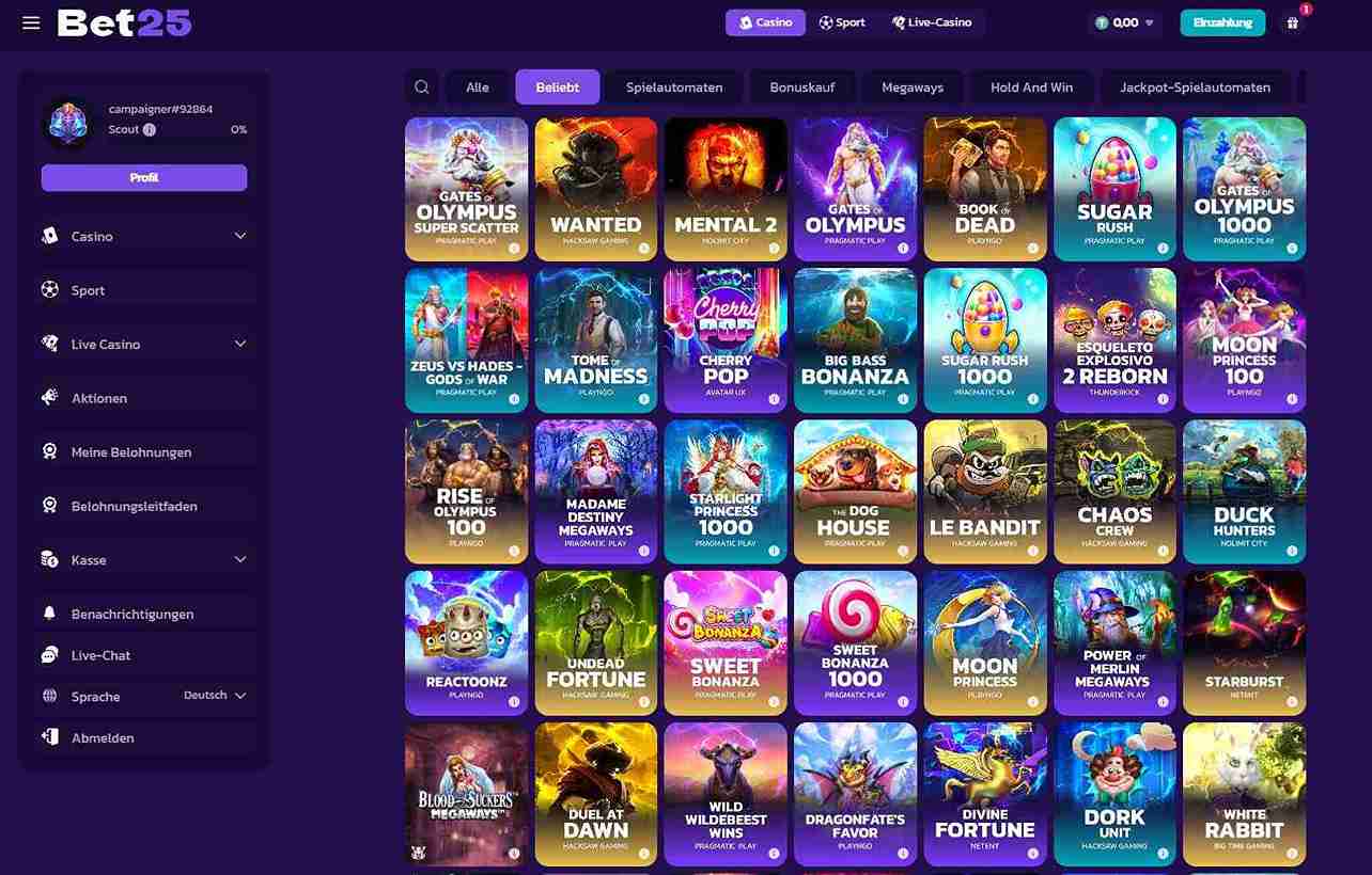 bet25 spielangebot