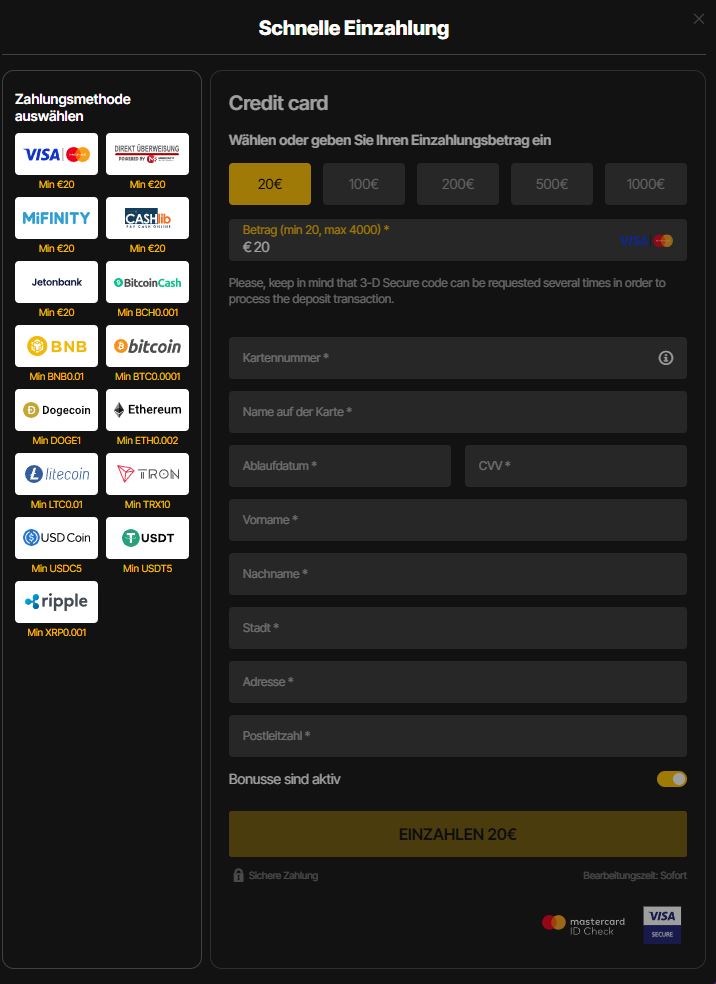 justcasino einzahlen